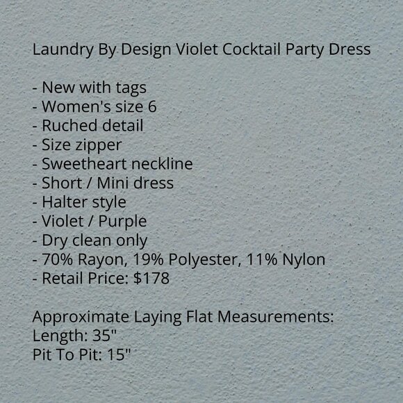 Laundry By Design Violet Cocktail Party Dress - Picture 6 of 8